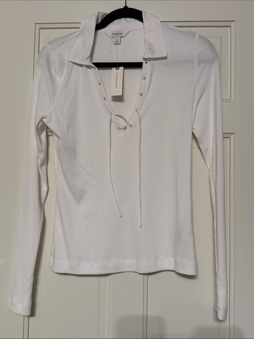 BNWT Anthropologie Maeve Tie-Front Long-Sleeve Top